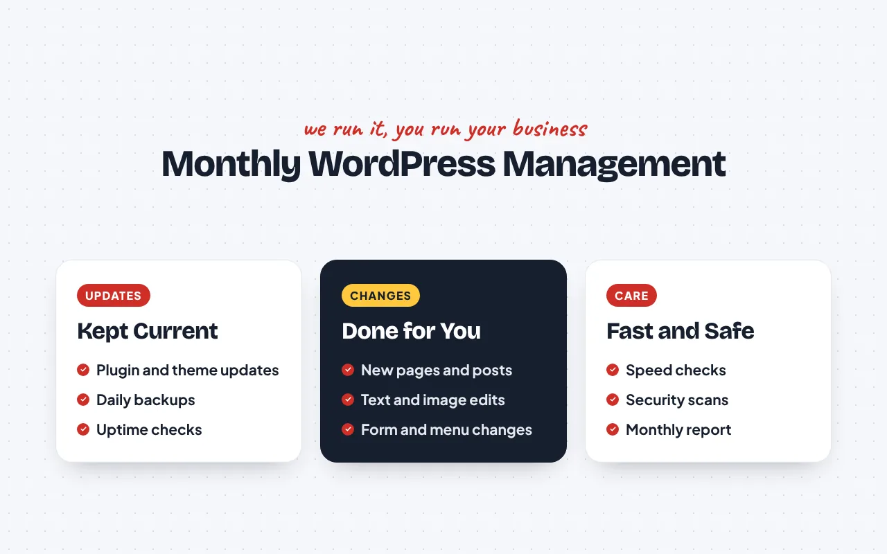 WordPress Website Management by iBoostin