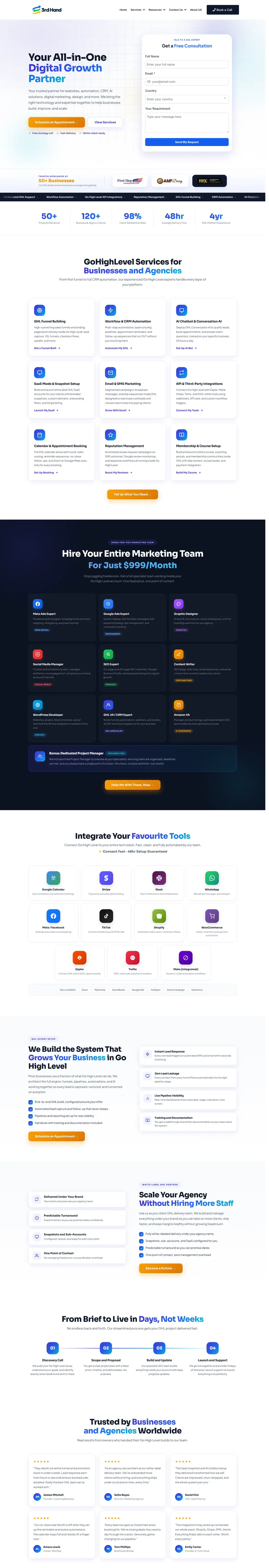 3rd Hand Solutions website designed by iBoostin