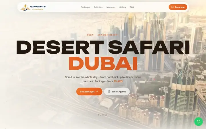 Desert Safari Dubai website designed by iBoostin