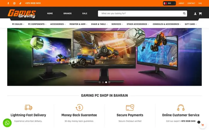 Games Gravity website designed by iBoostin