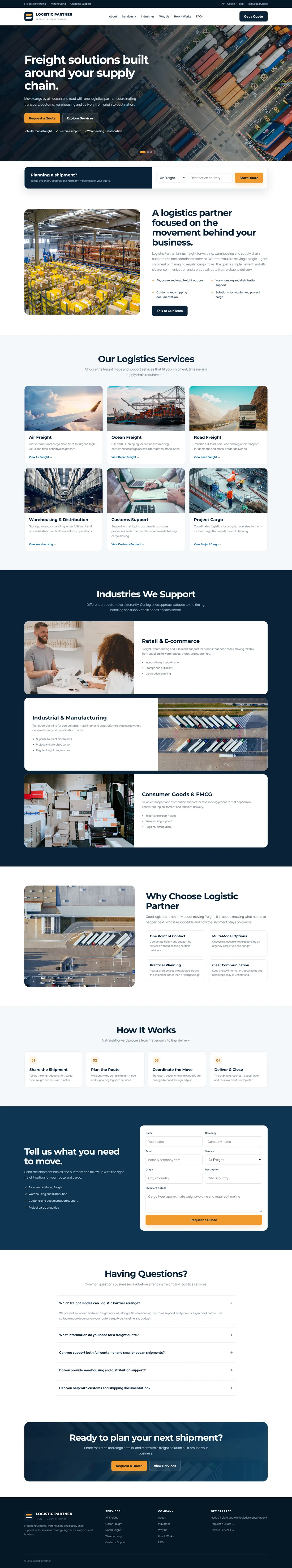 Logistic Partner website designed by iBoostin