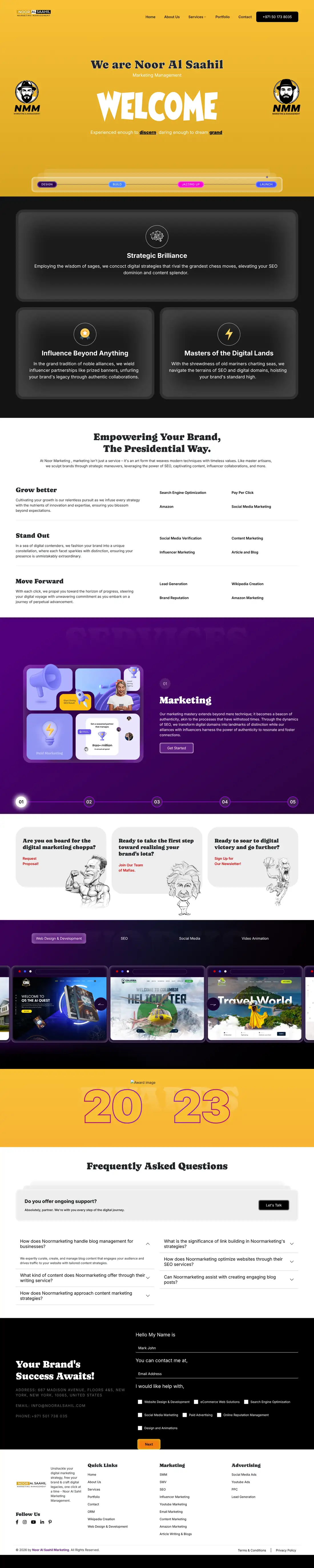 Noor Al Saahil Marketing website designed by iBoostin